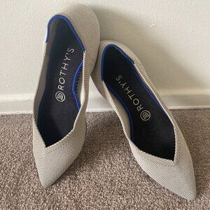 Rothy's The Point flats in Flax Birdseye light grey